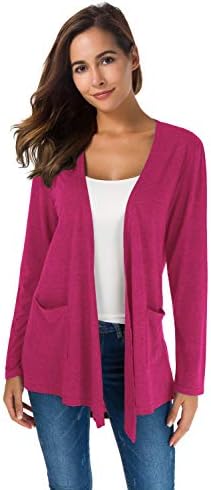 TownCat Cardigans for Women Loose Casual Long Sleeved Open Front Breathable Cardigans with Pockets
