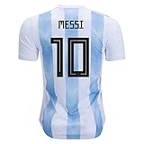 Messi 10 Argentina National soccer team home jersey men's 2018 color white/blue Size L