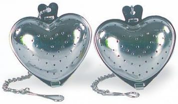 2pcs Tea Infuser - Ultra Fine Stainless Steel Steeper for Mugs Cups Serving Heart Shape Filter Strainer 2 PACK Interval Diffuser for Tea