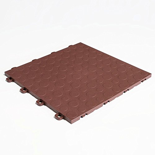 Brown Block Tile B0US5230 Garage Flooring Interlocking Tiles Coin Pattern