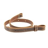 Nohma Leather Buffalo Hide Leather Rifle Gun Sling, Crazy Horse/Brown Stitch, Amish Handmade 1" Wide Black Screws
