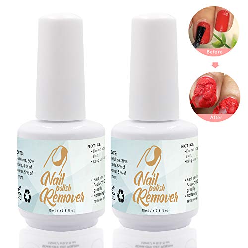 Reazeal 2pcs Magic Nail Polish Remover, Removes Soak-Off Gel Nail Polish, Easily & Quickly,Professional Non-Irritating Nail Polish Remover