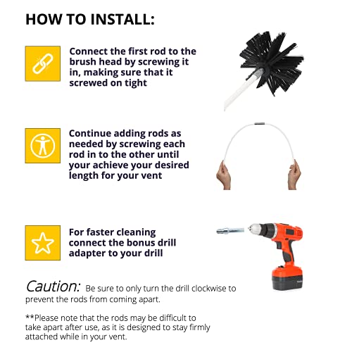 Dryer Vent Cleaning Brush(30Feet) Effective Chimney Brushes Vent Trap