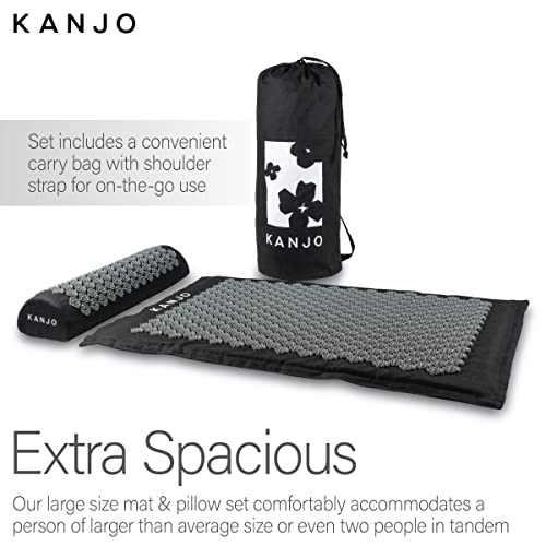 Kanjo Premium Large Acupressure Mat and Pillow Set for Back Pain Relief