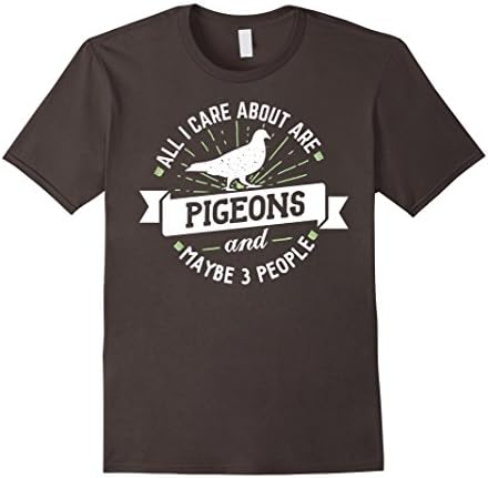 Men's Pigeon Shirt - All I Care About Are Pigeons! XL Asphalt