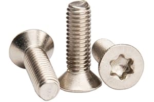 HH FASTENERS M6 Flat Head Torx Screws,Countersunk Head Torx Screws,Full Thread,Pack of 10-Piece (M6 x 12mm)