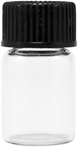 Glass Vials Clear PP Caps Lined 1/2 Dram , 144/pk