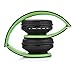 PowerLocus Wireless Bluetooth Over-Ear Stereo Foldable Headphones, Wired Headsets Rechargeable with Built-in Microphone for iPhone, Samsung, LG, iPad (Black/Green)