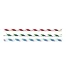 150 Pack Paper Straws - Biodegradable Straws Red, Blue, and Green Striped Design Bulk Drinking Straws