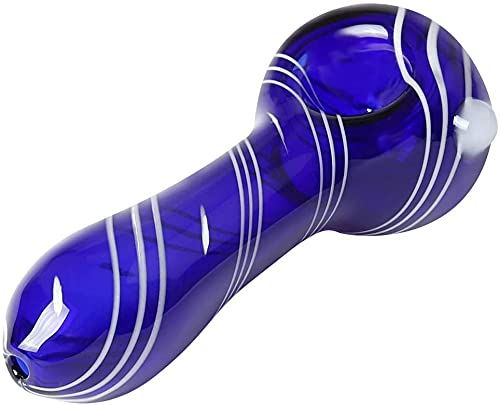 Newest 2021 Handmade Glass Tube Borosilicate Glass Spoon Tube Pipes Tall 4.4 inch (Blue A)