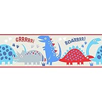 Fun4Walls BO50057 Dino Blue Peel and Stick Border