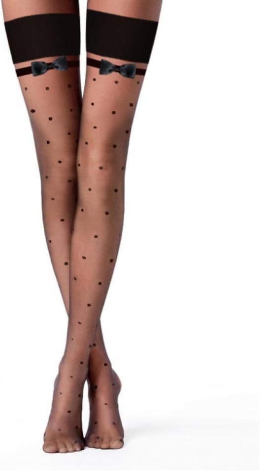 Women sheer Thigh High stocking over knee Polka Dot Stockings Hosiery Lingerie with bowknot