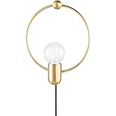 Mitzi HL638201-AGB Darcy - 1 Light Plug-in Sconce 12.25 inches Tall and 10 inches Wide - Aged Brass
