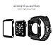 Simpeak Apple Watch Case with Band, [3 Packs Cover] Flexible Protective Case Cover with One Black Strap Bands for 42mm Apple Watch Series 1/2/3, Sport, Edition, Black/Grey/Silver