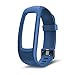 BKID Fitness Tracker Monitor Replacement Strap Wristband, Silicone Watch Band Strap with Frame Case for ID107 Plus Smart Watch (Blue)