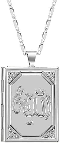 IFFURMON Charm Muslim Necklace Platinum Plated Geometric Locket Pendant
