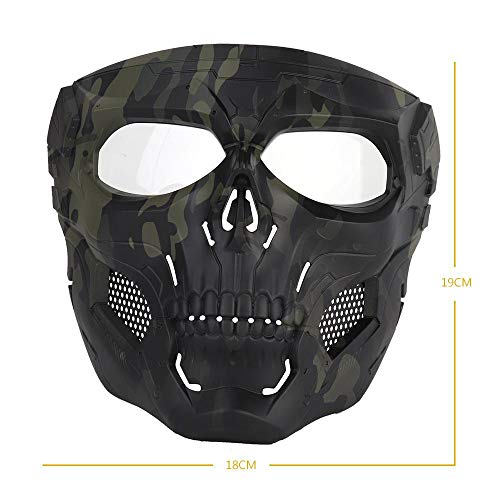 MOGOI Airsoft Skull Mask, Full Face Protective Masks for Airsoft Paintball Outdoor Cs War Game BB Gun Halloween Skeleton Masks Party Cosplay Mask Movie Props, E - Thumbnail 6
