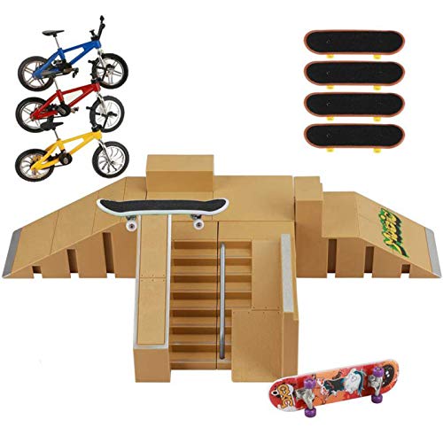 Ideallife Kit Finger Skate – Mini Skatepark Avec 5 Ramps Et 2 Planches à Doigts – DIY Créatif Pour Enfants Et Adultes