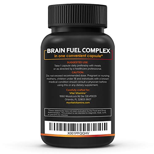 VITAL VITAMINS Brain Supplement Nootropics Booster Enhance Focus