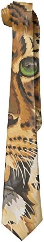 Painted Necktie Lifelike Leopard Oil Painting Silk Tie With Polyester Silk 100% &amp; Various Design For Business Meetings Weddings And Other Formal Occasions