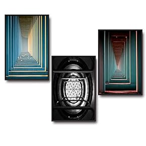 3 Piece Framed Canvas Wall Art for Living Room, Bedroom Buildings Theme Canvas Prints for Home Decoration Ready to Hang - 16"x24"x3 Panels