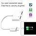 Dual Lightning Adapter Headphone Audio and Charge Adapter For iphone 8，2.4A Fast Charger Splitter Compatible With IOS11 ZERKAR