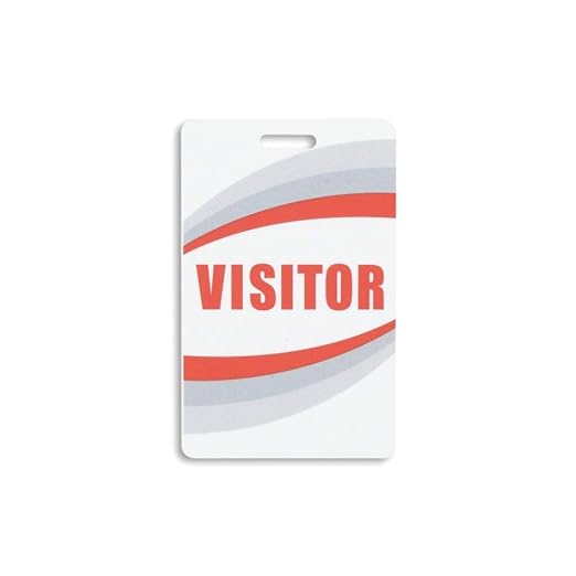 Visitor ID Badges Preprinted Guest Plastic Cards Reusable 25 Pack
