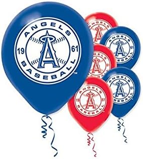 Los Angeles Angels MLB Printed Latex Balloons - 12" (Pack Of 6) - Perfect For Game Day, Parties & Celebrations