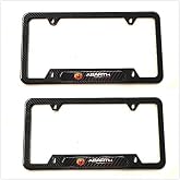 Mesport Carbon Fiber Stainless Steel Abarth Sport License Plate Cover Frames Holder W/Screw Caps Abarth (2xCB)