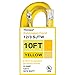Thonapa 10 Foot Outdoor Extension Cord - 12/3 Heavy Duty Yellow Extension Cable with 3 Prong Grounded Plug for Safety - Great for Garden and Major Appliances primary