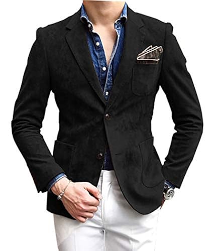 Mens Suede Jacket Blazer Formal Regular Fit Notched Lapel for