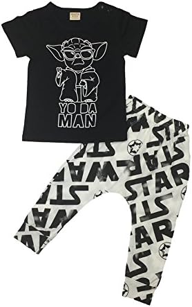 Baby Boy Clothing Sets Short Sleeve Star War Printing T-shirt And Pants Infant Outfit Toddler Clothes (18-24 Months)