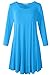 LARACE Women’s 3/4 Sleeve Casual Swing T-Shirt Dresses(3X, DeepSkyBlue)