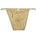 FEESHOW Men's Silky Bugle Pouch Tanga Briefs Bikini Underwear (One Size, Nude)