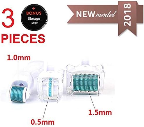 Perfectostore 3in1Derma Roller for Face and body - 0.5mm+1.0mm+1.5mm Derma Roller Professional Grade Microneedle Kit - 3 Pack Derma Roller Kit – Microdermabrasion Roller New Skin Care Facial Needle Roller Home Use Beauty Skin Care