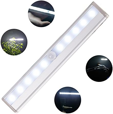 Motion Sensing Closet Cabinet LED Night Light, Dapenda10-Led Light Bar with Magnetic Strip for for Attics Hallway Washroom Garden Wall