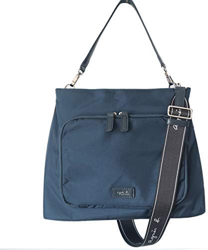 アニエスベー agnes b トートバッグ ショルダーバッグ レディース 大容量収納バッグ ブラック レッド ナイロン 通勤バッグ ２wayバッグ ポッチ付き [並行輸入品]