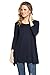Frumos Womens Tunic Top for Leggings Round Neck T Shirts Navy 3X-Large