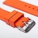 Marathon Vulcanized Rubber Dive Watch Strap - Military Grade Non-Magnetic 316L Buckle and 2 Swiss Made Stainless Steel Shoulder-less Spring Bars Included - Made in Italy (22mm, Textured Orange - Two Piece)