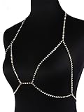 Glamaker Women's Sexy Rhinestone Bra Body Necklace Chain Bikini Jewelry Clubwear