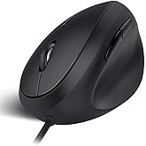 shoplease Wired Ergonomic Mouse, Optical Vertical Mouse with 3 Adjustable 800/1200/1600, 6 Buttons USB Computer Mouse