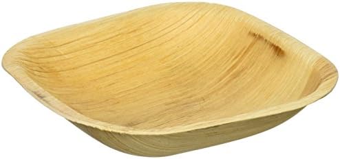 VerTerra 100% Compostable Palm Leaf Bowl 6-inch Square Disposable Bowls, Heavy Duty, Eco-Friendly, Biodegradable, Sustainable Dinnerware for Weddings, Events, Parties 01-00-13R (25 Pack)