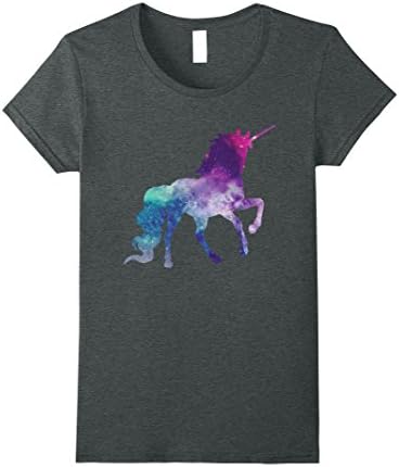 Women's Unicorn Shirt Dark Heather T-shrt Funny Galaxy Unicorn Tee XL Dark Heather