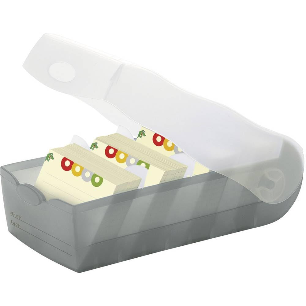 HAN 997-693, CROCO Flashcard Index Box. For learning vocabulary in an ingeniously simple way, A7, translucent grey