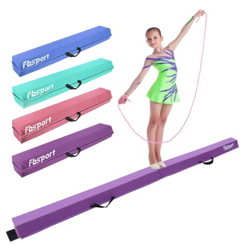 FBSPORT 270 cm Schwebebalken Kinder Faltbarer Balken Turnen Balance Beam für Zuhause Training Klappbarer Schwebebalken Gymnastik Gymnastikbalken mit R