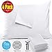 Niagara 4 Pack Standard Pillow Protectors with Zipper, Premium Cotton Sateen Blend Tight Weave Lab Tested Non Noisy Zip Covers Breathable Non Crinky (20x26 Inches)