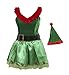 bslingerie® Green Christmas Santa Girl Elf Full Set Costume