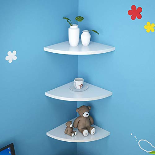 IronBuddy 4 Tier Floating Corner Shelf White Wall Mounted Corner