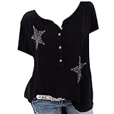 Eaktool Womens Tops,Woman Plus Size Tops Shirt Women Button Short Sleeve Fashoin Hot Drill Blouse S-5XL