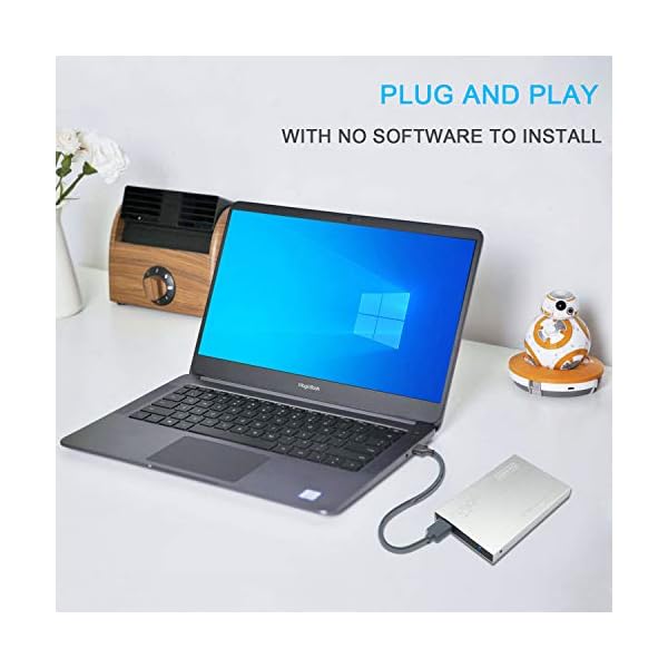 Hwayo Externe Festplatte, 80 GB, tragbar, 6,3 cm (2,5 Zoll), ultradünn, USB 3.0, für PC, Laptop, Mac, Chromebook (Silber… – Bild 5